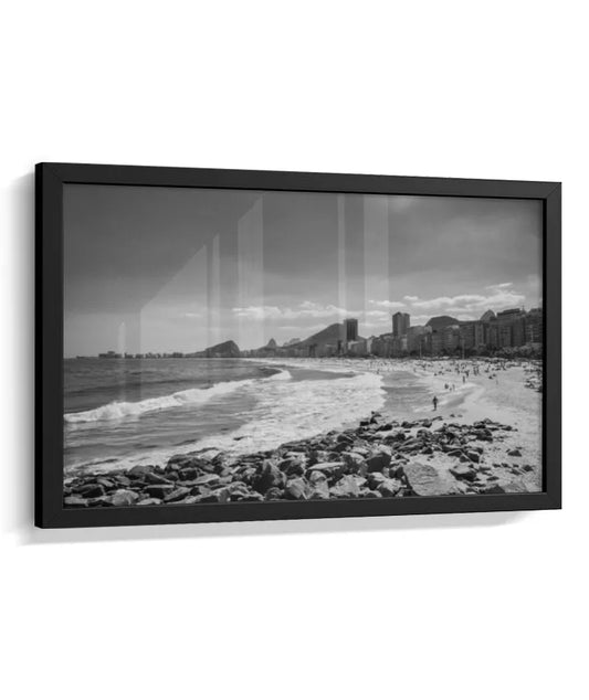 Copacabana - Vista à partir do Leme. - Rio de Janeiro - Preto e Branco